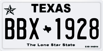 TX license plate BBX1928