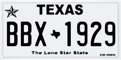 TX license plate BBX1929