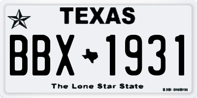 TX license plate BBX1931