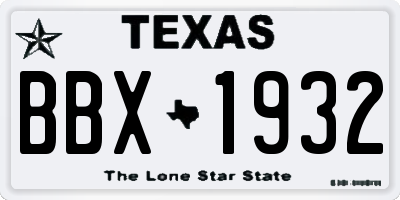 TX license plate BBX1932