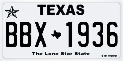 TX license plate BBX1936