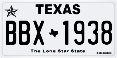 TX license plate BBX1938