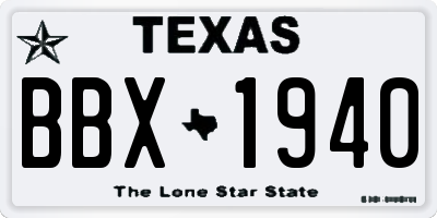 TX license plate BBX1940