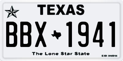 TX license plate BBX1941