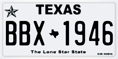 TX license plate BBX1946