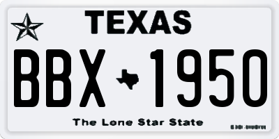 TX license plate BBX1950