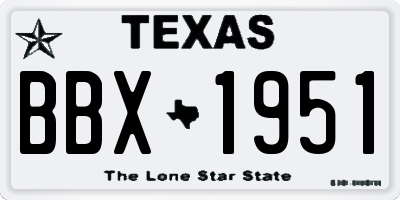 TX license plate BBX1951