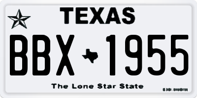 TX license plate BBX1955