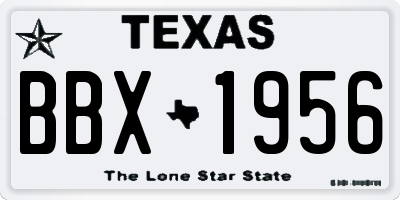 TX license plate BBX1956