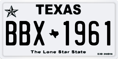 TX license plate BBX1961