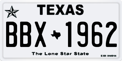 TX license plate BBX1962