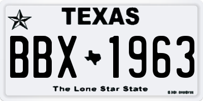 TX license plate BBX1963
