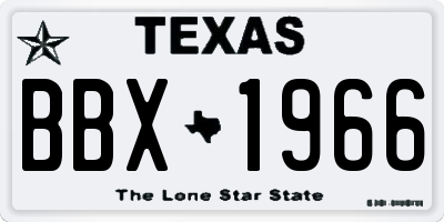 TX license plate BBX1966