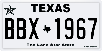 TX license plate BBX1967