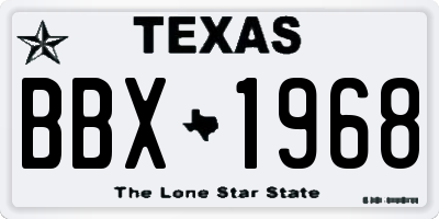 TX license plate BBX1968