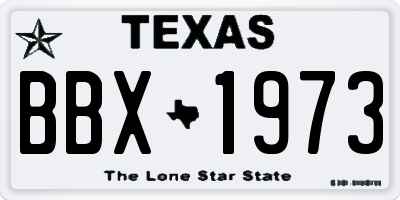 TX license plate BBX1973