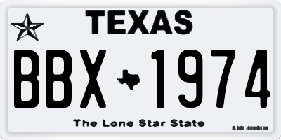 TX license plate BBX1974