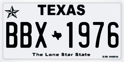 TX license plate BBX1976