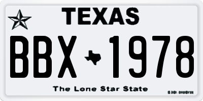 TX license plate BBX1978