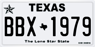 TX license plate BBX1979