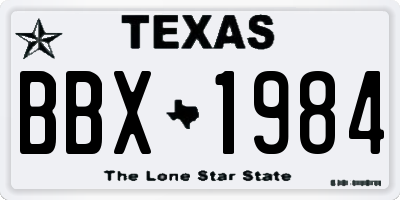 TX license plate BBX1984