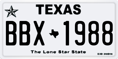 TX license plate BBX1988