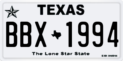 TX license plate BBX1994