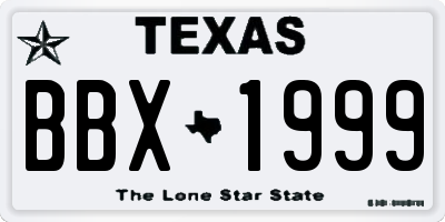 TX license plate BBX1999