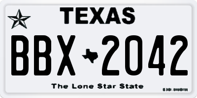 TX license plate BBX2042
