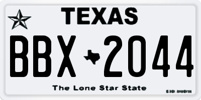 TX license plate BBX2044