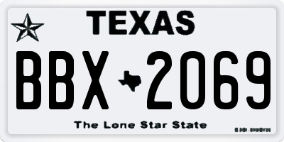 TX license plate BBX2069