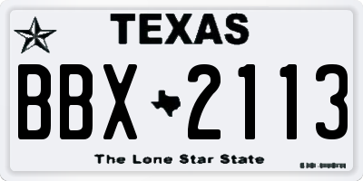 TX license plate BBX2113