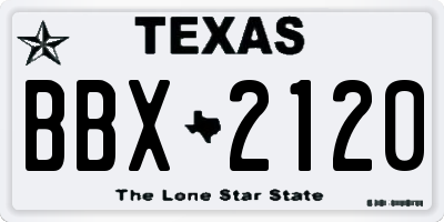 TX license plate BBX2120