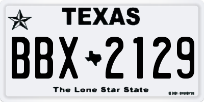 TX license plate BBX2129
