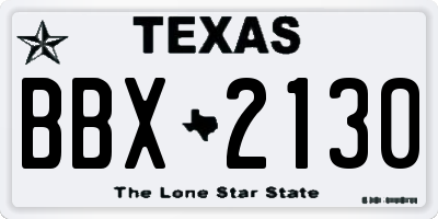 TX license plate BBX2130