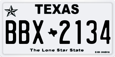 TX license plate BBX2134