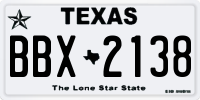 TX license plate BBX2138