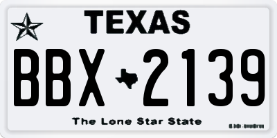 TX license plate BBX2139