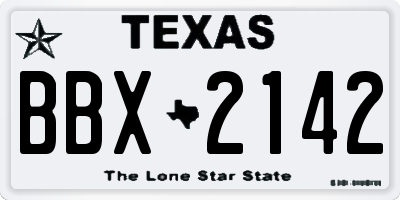 TX license plate BBX2142