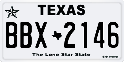 TX license plate BBX2146