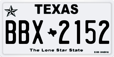 TX license plate BBX2152