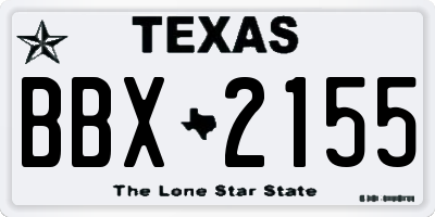 TX license plate BBX2155