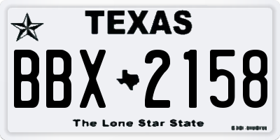 TX license plate BBX2158