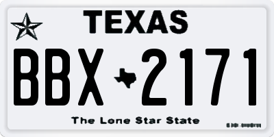 TX license plate BBX2171