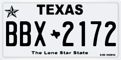 TX license plate BBX2172