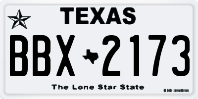 TX license plate BBX2173