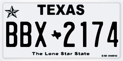 TX license plate BBX2174