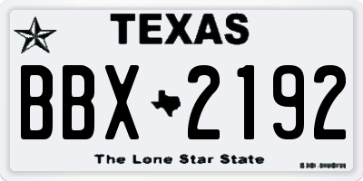 TX license plate BBX2192