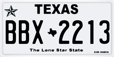 TX license plate BBX2213