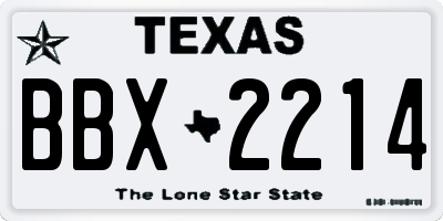 TX license plate BBX2214